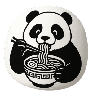 panda eating ramen